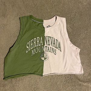 green/white graphic tank!!
size: LARGE 
condition: like new